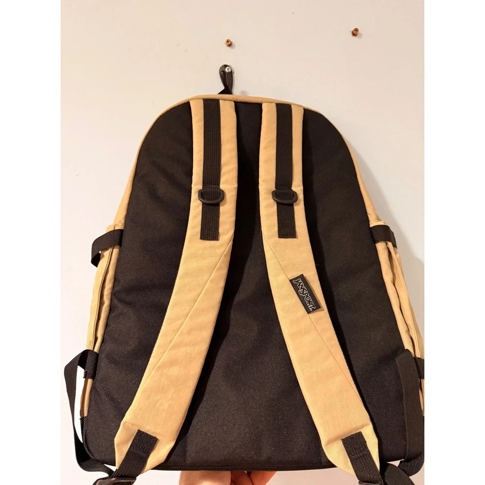 JanSport Small Seattle Pack Travertine Tan Black Laptop Backpack JS0A85VU7R5